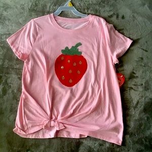 New WONDER NATION GIRLS STRAWBERRY Sequin T-shirt